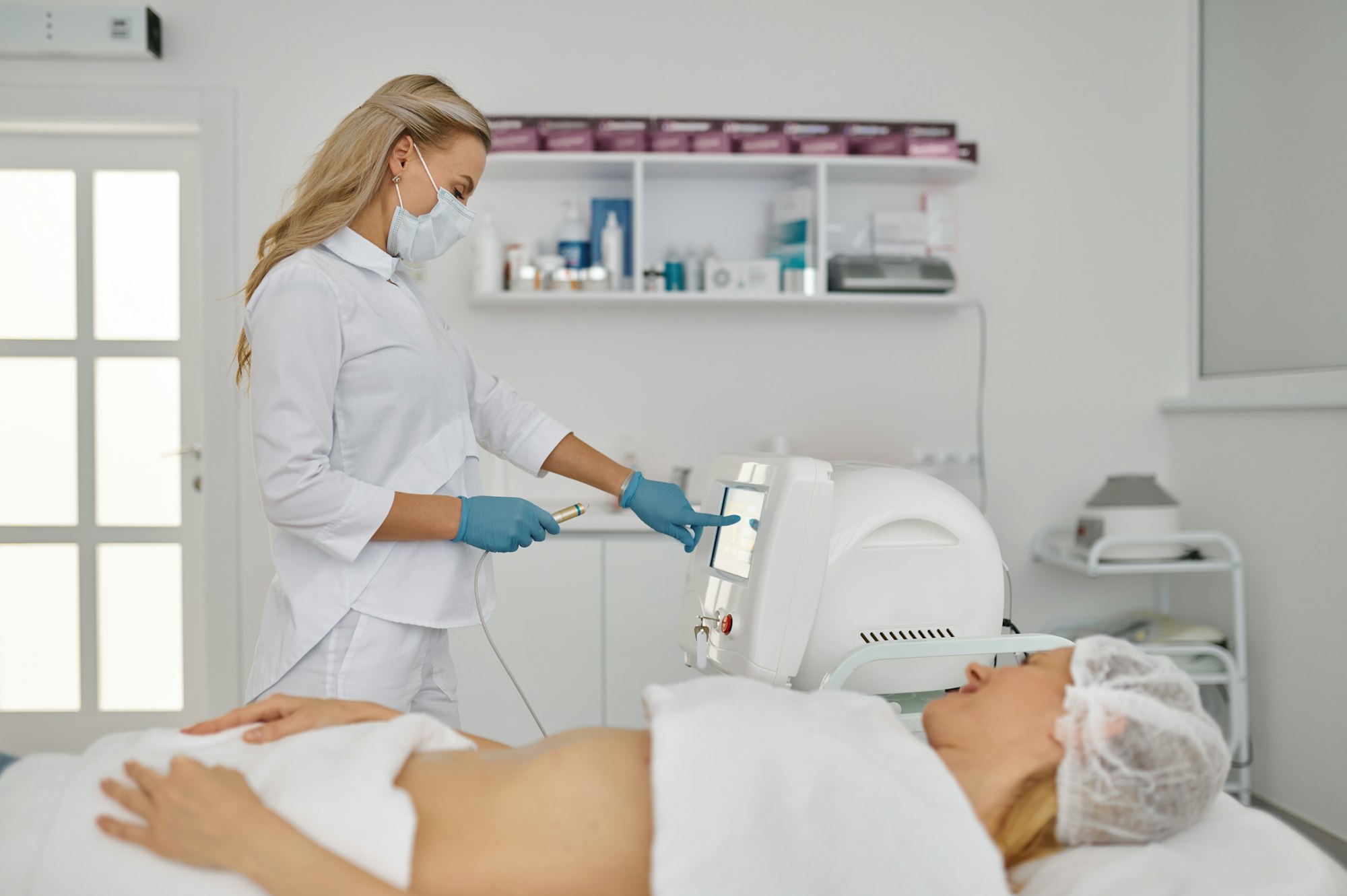 Beauty treatment at professional dermatology clinic